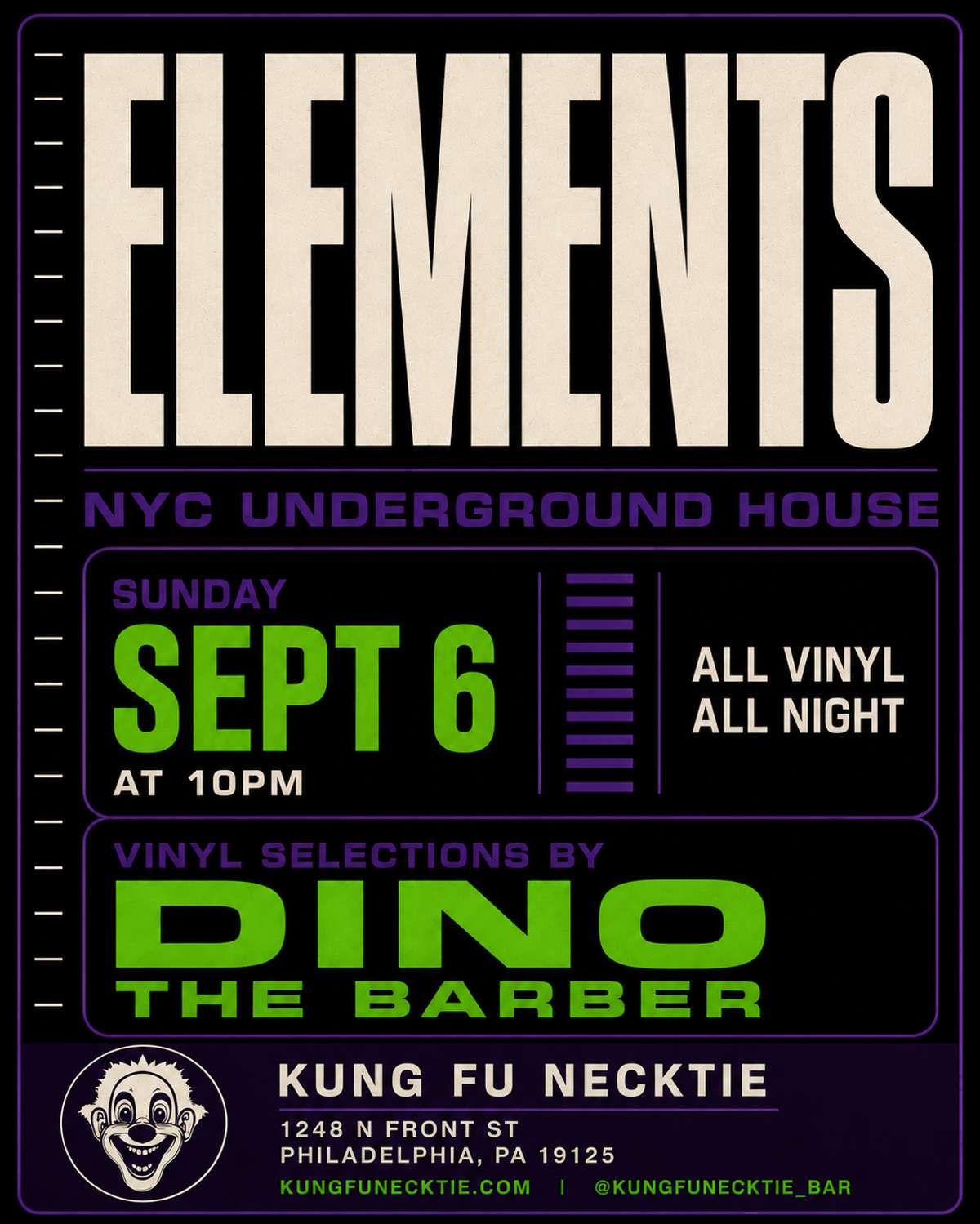 Elements: NYC Underground Dance Party with Dino The Barber